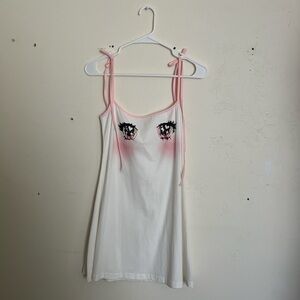 Chic White and Pink Women's Mini Dress